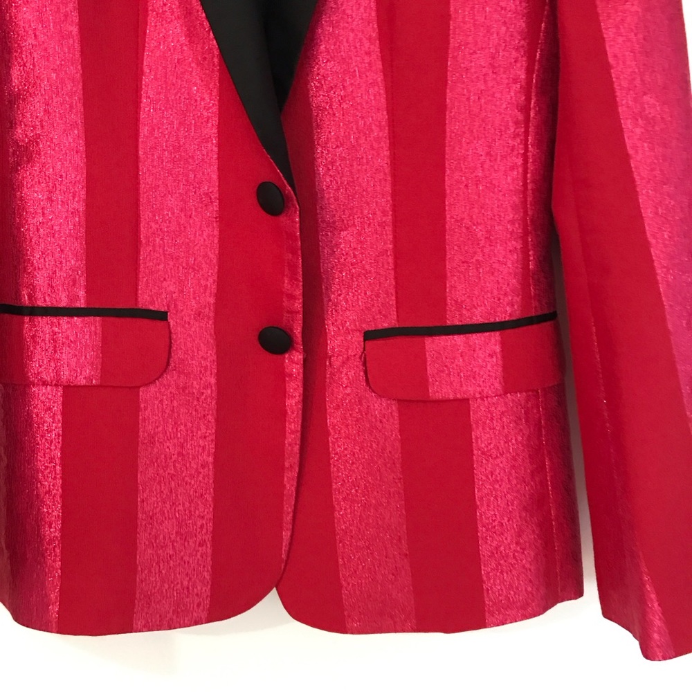 Men’s Mr. Turk pink red stripe festive blazer - Picture 5 of 11